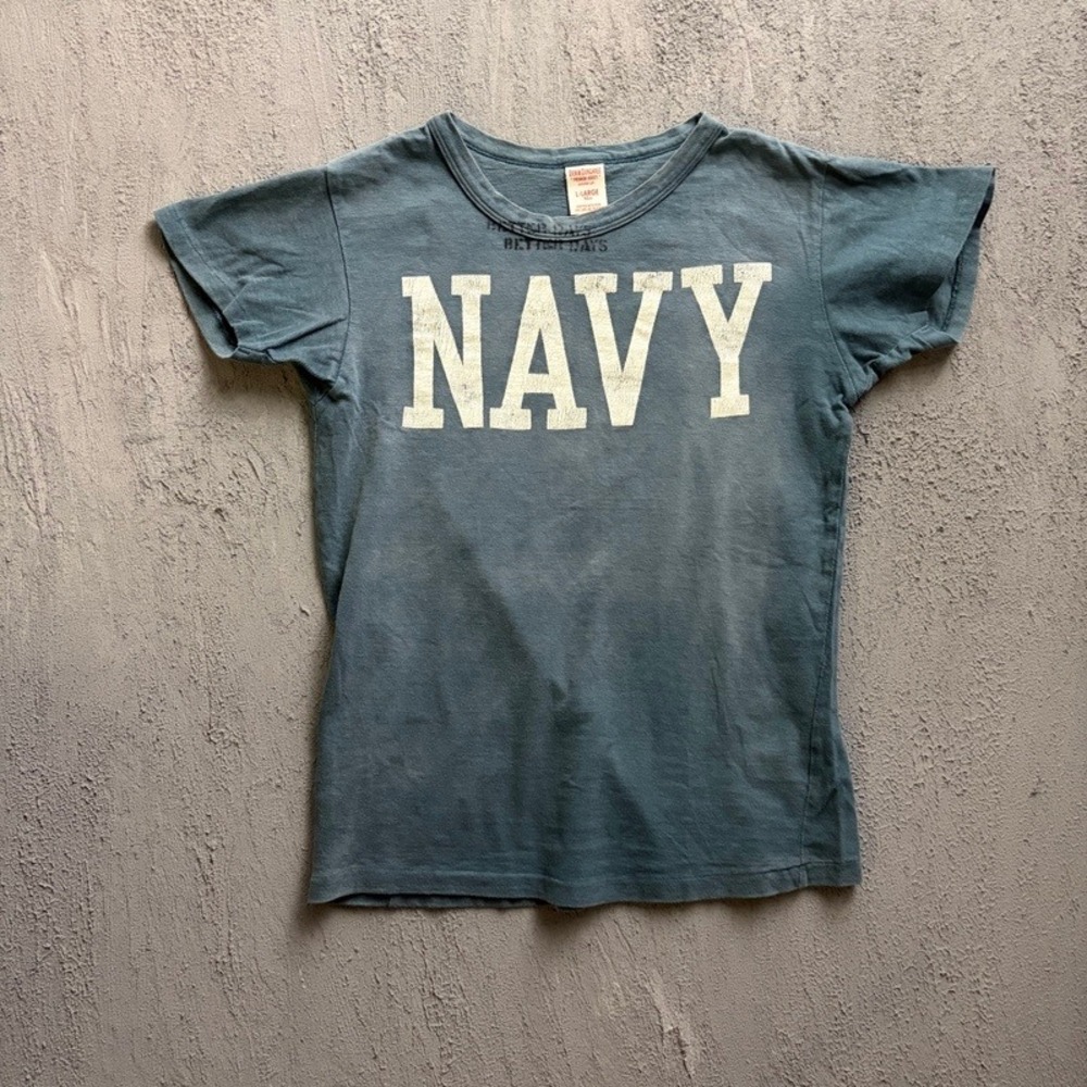 Denim & Dungaree T-Shirt Large 160CM Blue Navy Japan Baby Tee